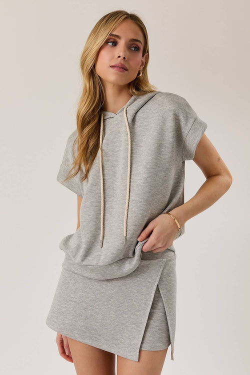 HOODED SWEATSHIRT & HIGH WAIST MINI SKIRT SET