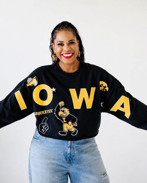 Iowa Patched Up Cropped Longsleeve