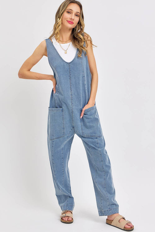 ONE-AND-DONE DENIM JUMPSUIT