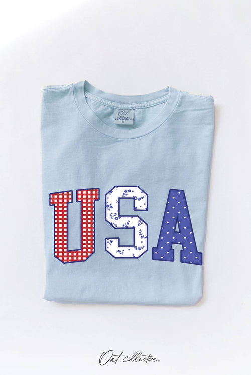 USA WITH PATTERN Mineral Graphic Top